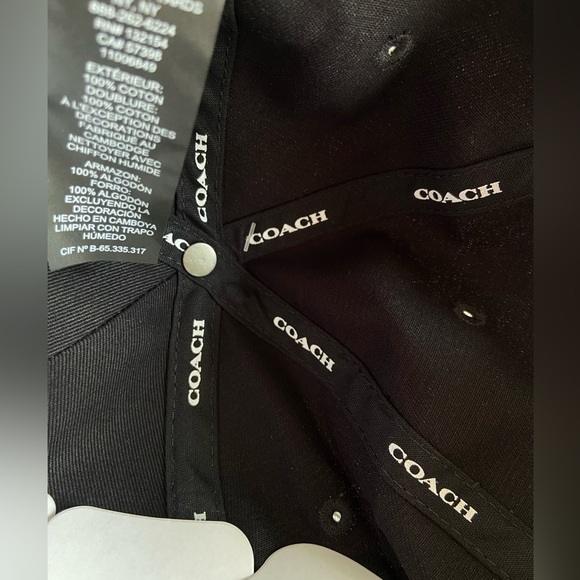 NWT! Coach embroidered baseball hat - Black color, original tags attached - Picture 10 of 15